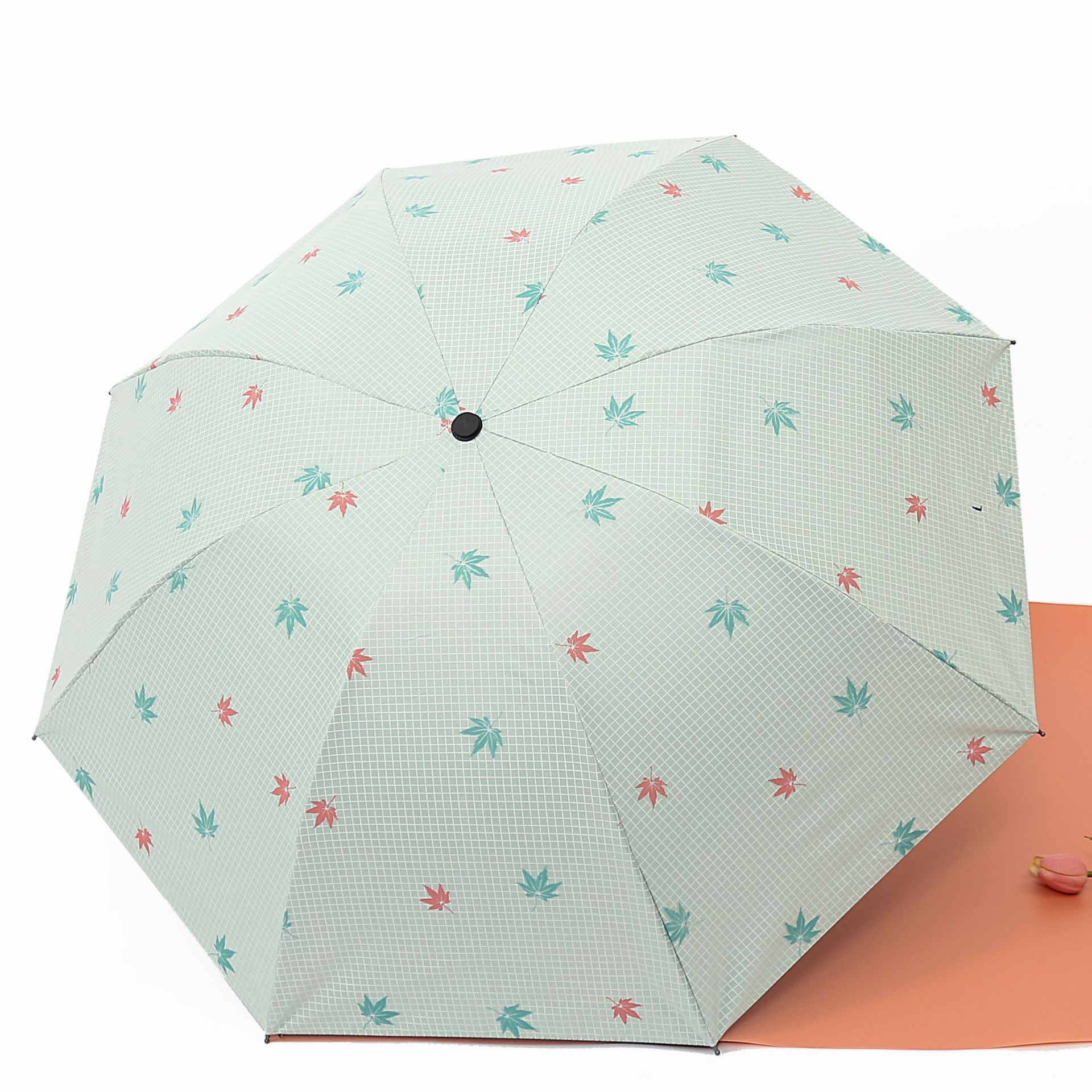 Tiantian Umbrella Free Shipping Advertising Maple Leaf Vinyl Outdoor Sunshade UV-Proof Sunny Rain Sun Umbrella Folding Umbrella