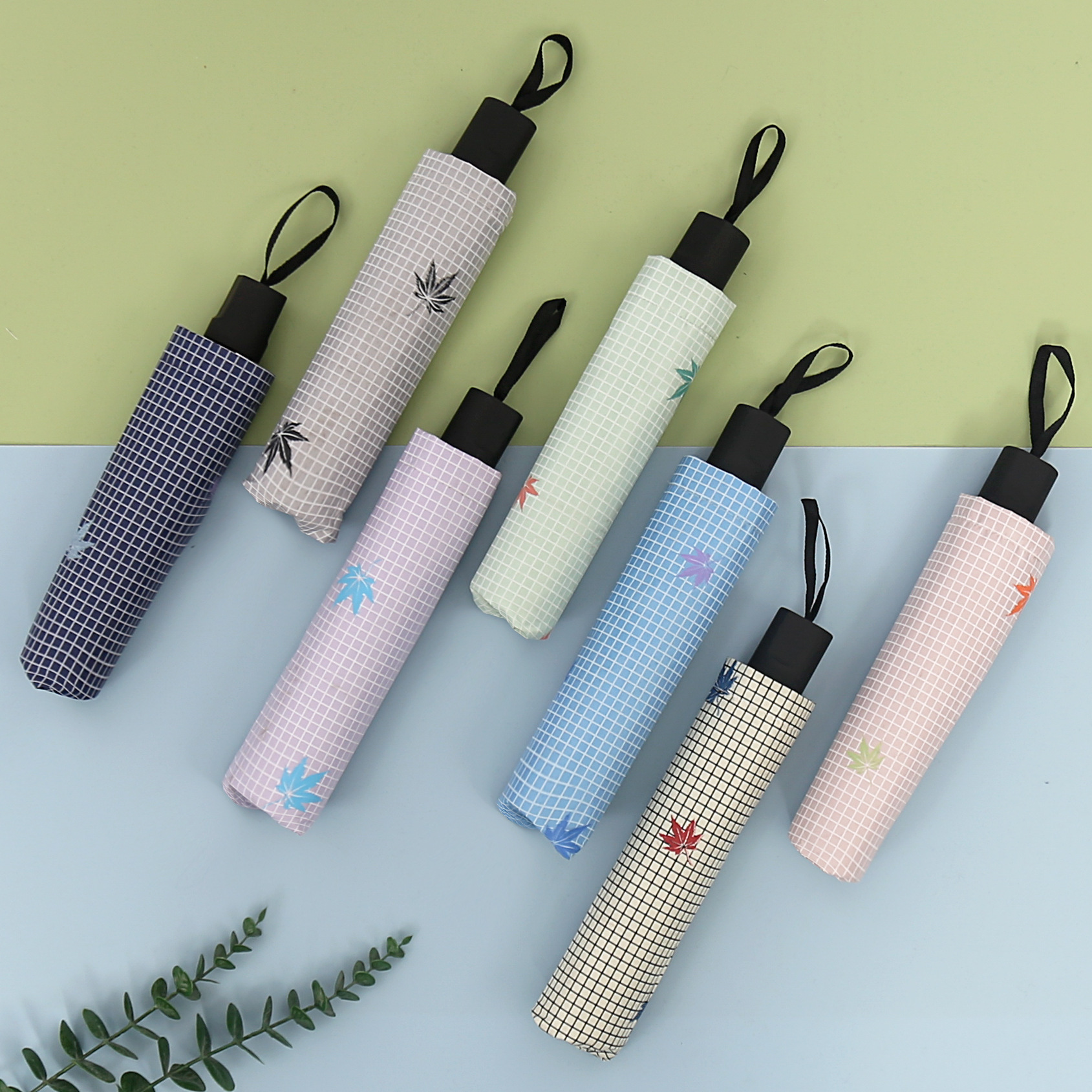 Tiantian Umbrella Free Shipping Advertising Maple Leaf Vinyl Outdoor Sunshade UV-Proof Sunny Rain Sun Umbrella Folding Umbrella