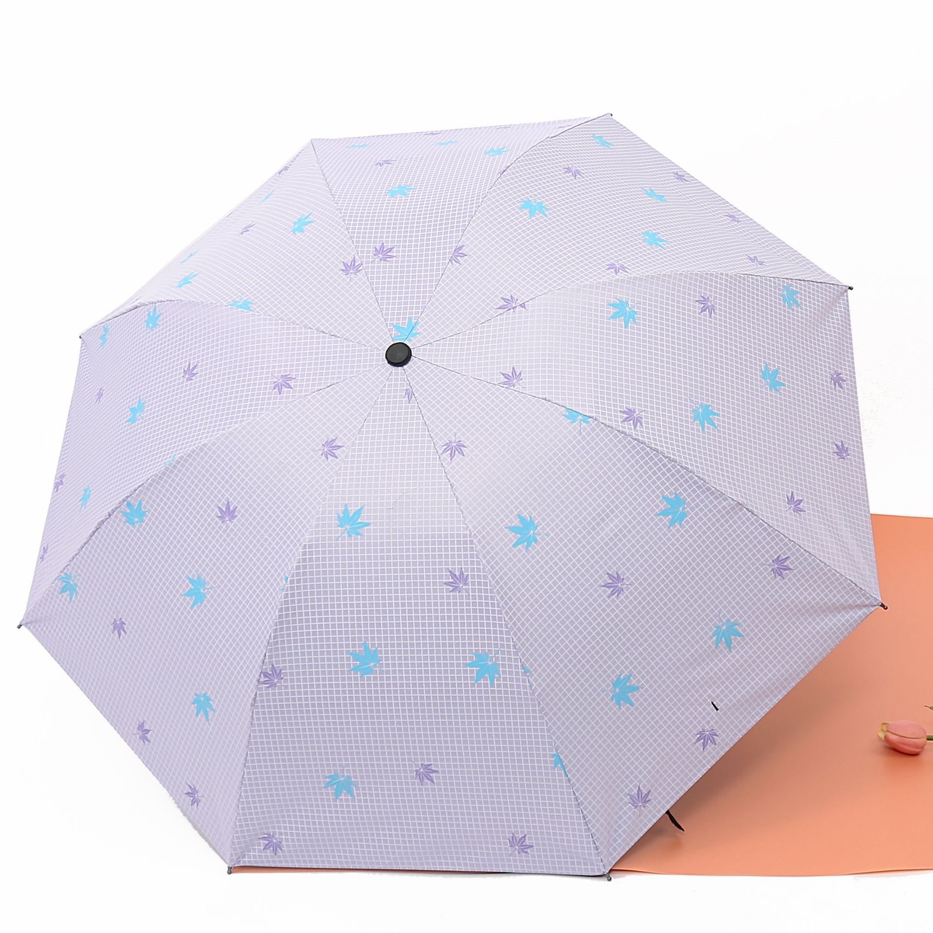 Tiantian Umbrella Free Shipping Advertising Maple Leaf Vinyl Outdoor Sunshade UV-Proof Sunny Rain Sun Umbrella Folding Umbrella