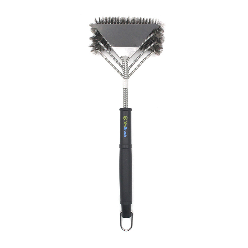 Barbecue Brush  Three-Head Barbecue Brush New Style with Shovel Three-Head Barbecue Brush Grill Cleaning Brush