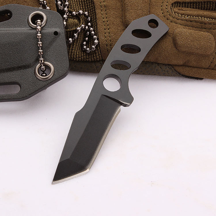 Mini Outdoor Survival Small Straight Knife Portable SelfDefense Knife Fruit Knife Stainless Steel Knife Necklace Knife B