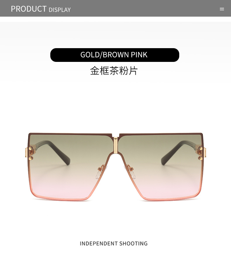 2022 Foreign Trade New Large Frame One-Piece Sun Glasses W Letter Sunglasses Men's Fashion UV-Proof Sunglasses