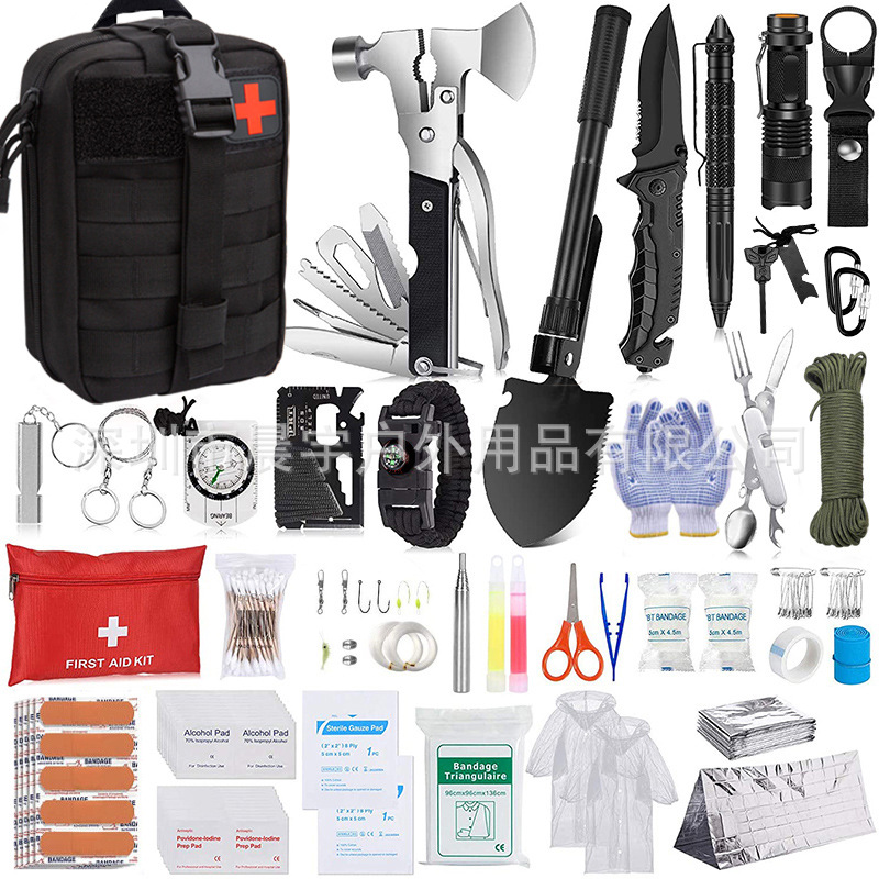 Outdoor Supplies Survival Tool Combination Set Multifunctional Camping Travel Equipment Field EDC Emergency Combat Bag