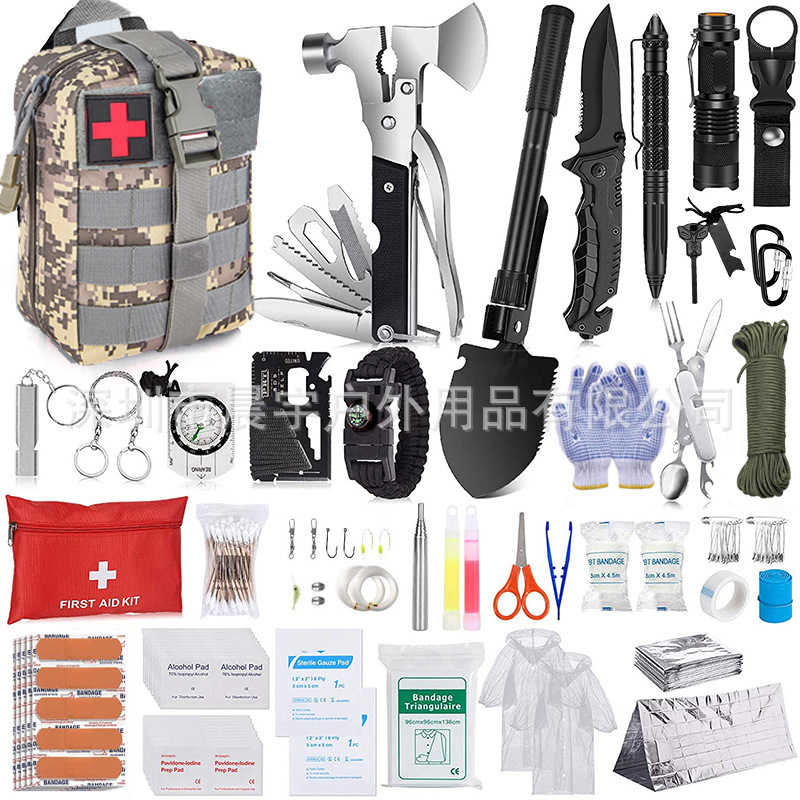 Outdoor Supplies Survival Tool Combination Set Multifunctional Camping Travel Equipment Field EDC Emergency Combat Bag