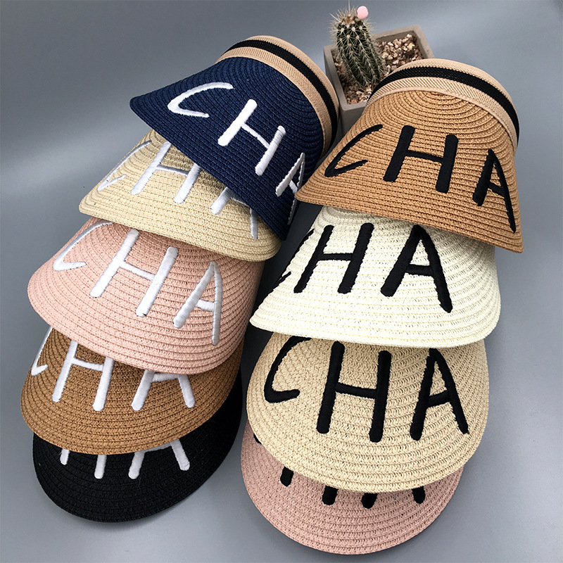 Leopard Print Hat Summer Foldable Visor Too Brim Sun-Proof Straw Hat Trendy Sun-Proof UV-Proof Beach Hat Wholesale