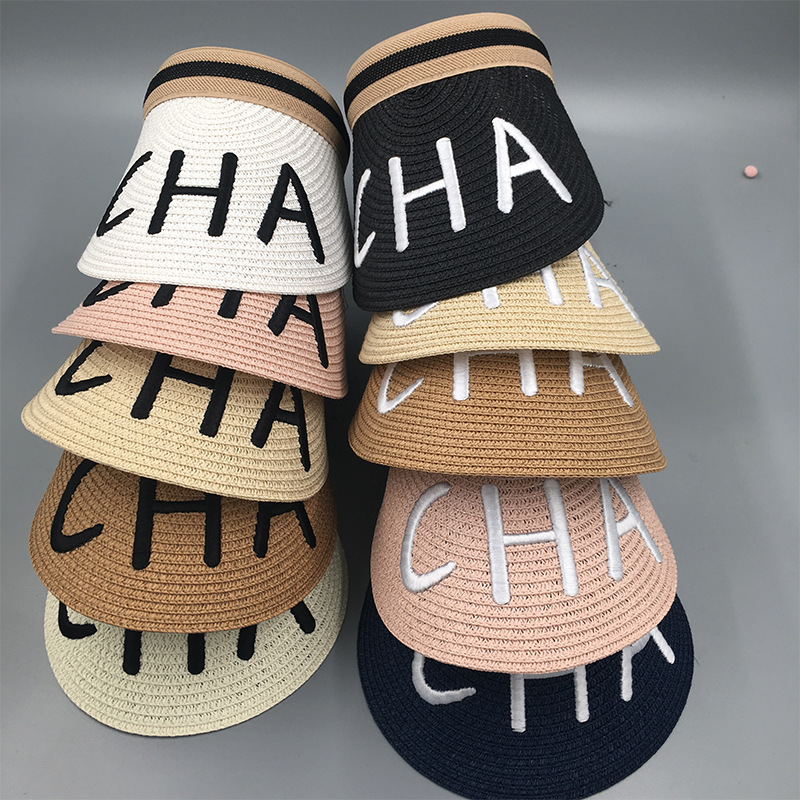 Leopard Print Hat Summer Foldable Visor Too Brim Sun-Proof Straw Hat Trendy Sun-Proof UV-Proof Beach Hat Wholesale