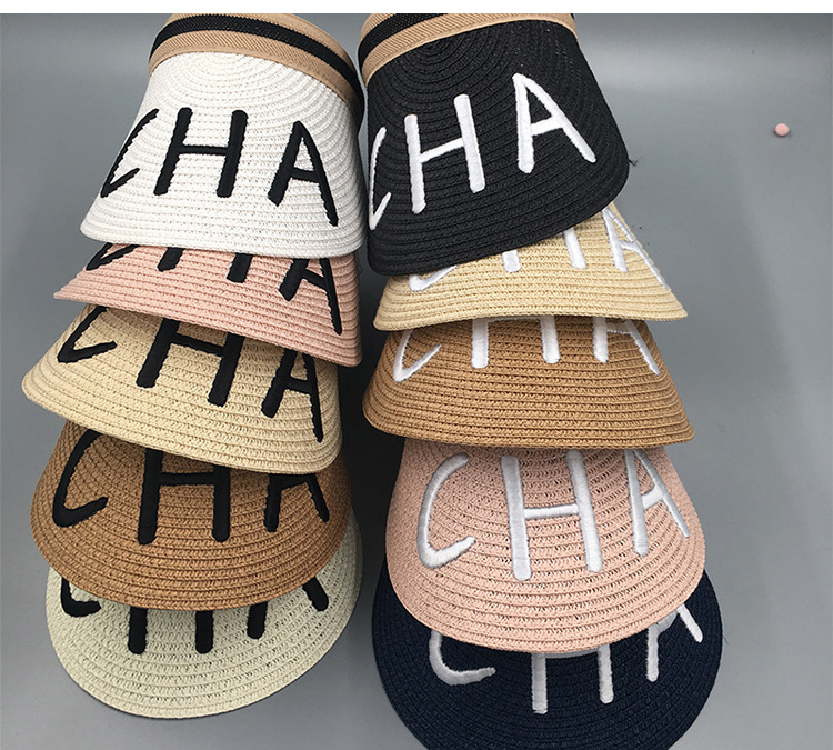 Leopard Print Hat Summer Foldable Visor Too Brim Sun-Proof Straw Hat Trendy Sun-Proof UV-Proof Beach Hat Wholesale