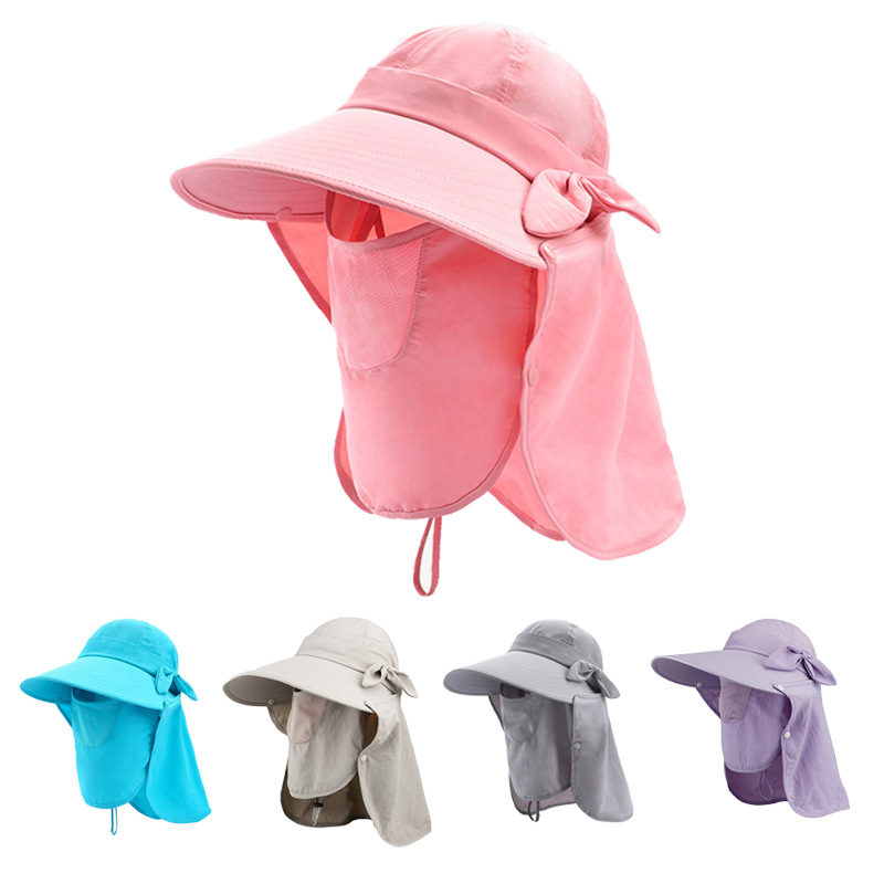 Outdoor Hat Sun Shade UV Protection Mountaineering Face Cover Sun-Proof Sun Shade Sun Hat with Neck Flap Removable Shawl Face Mask Cap