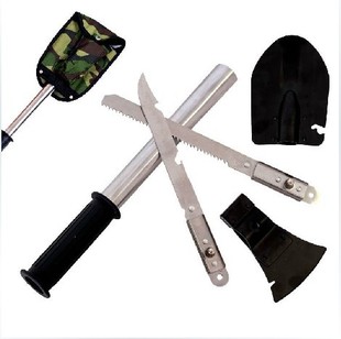Military folding shovel/camping/outdoor tools/garden tools and four-in-one Sapper shovel multifunctional engineering unit spade axe saws