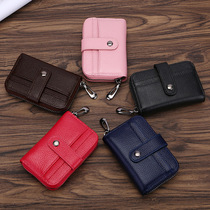 Retro Oil Wax Skin Car Key Case Foreign Trade Genuine Leather Double Zipper Multifunctional Car Key Case European and American Key Bag Retro Oil Wax Skin Car Key Case Foreign Trade Genuine Leather Double Zipper Multifunctional Car Key Case European and American Key Bag