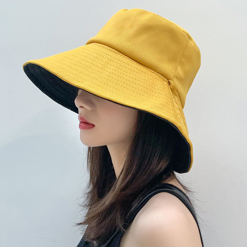 Reversible Fisherman Hat Women&#039;s Bucket Hat Spring/Summer Autumn Japanese All-Match UV Protection Big Brim Casual Sun-Proof Sun Hat