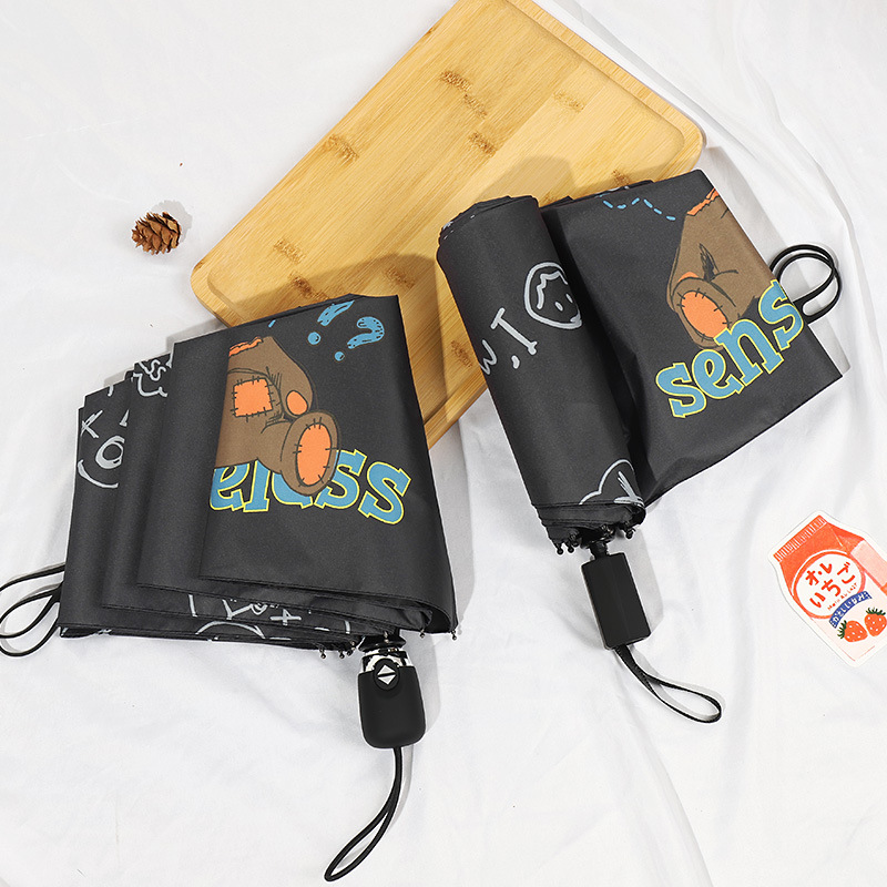 Trendy Cartoon Creative Automatic Umbrella Women&#039;s Dual-Use Sun Umbrella UV-Proof Sun Umbrella for Men
