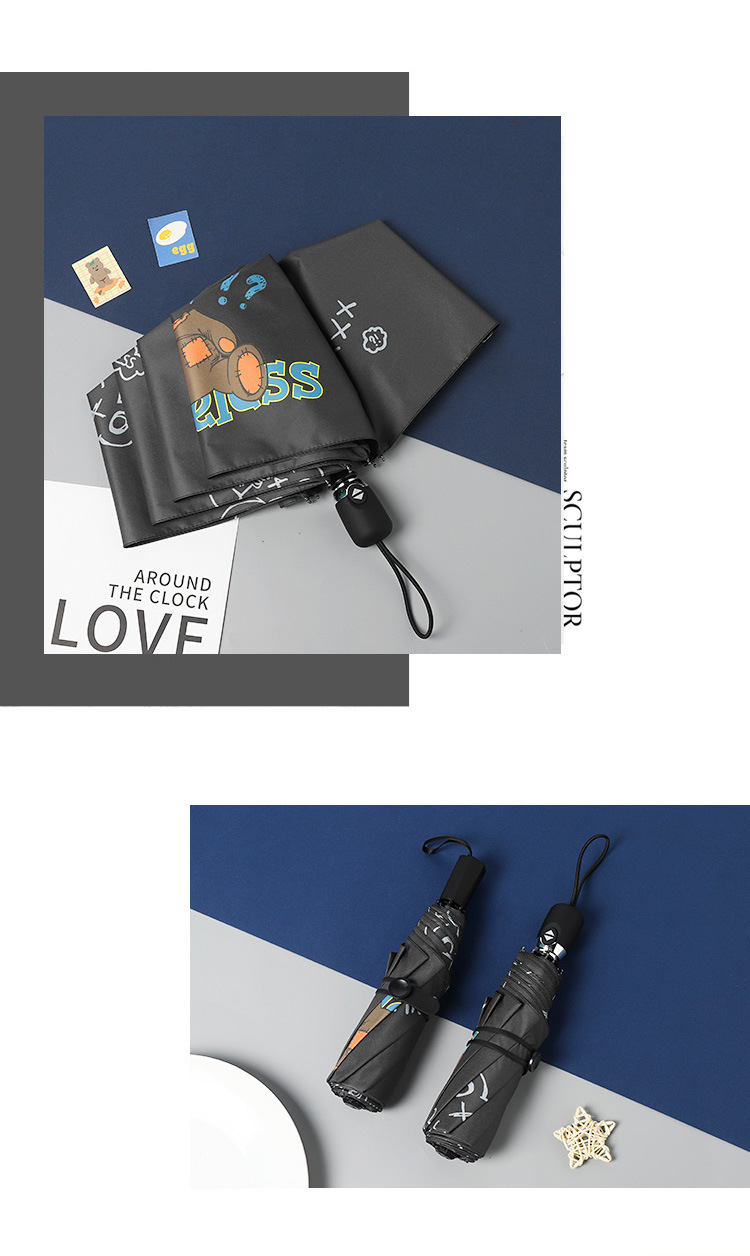 Trendy Cartoon Creative Automatic Umbrella Women's Dual-Use Sun Umbrella UV-Proof Sun Umbrella for Men