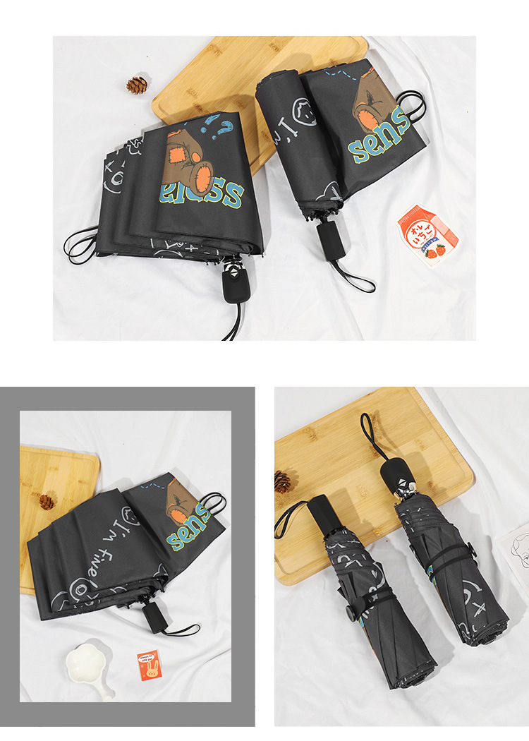 Trendy Cartoon Creative Automatic Umbrella Women's Dual-Use Sun Umbrella UV-Proof Sun Umbrella for Men
