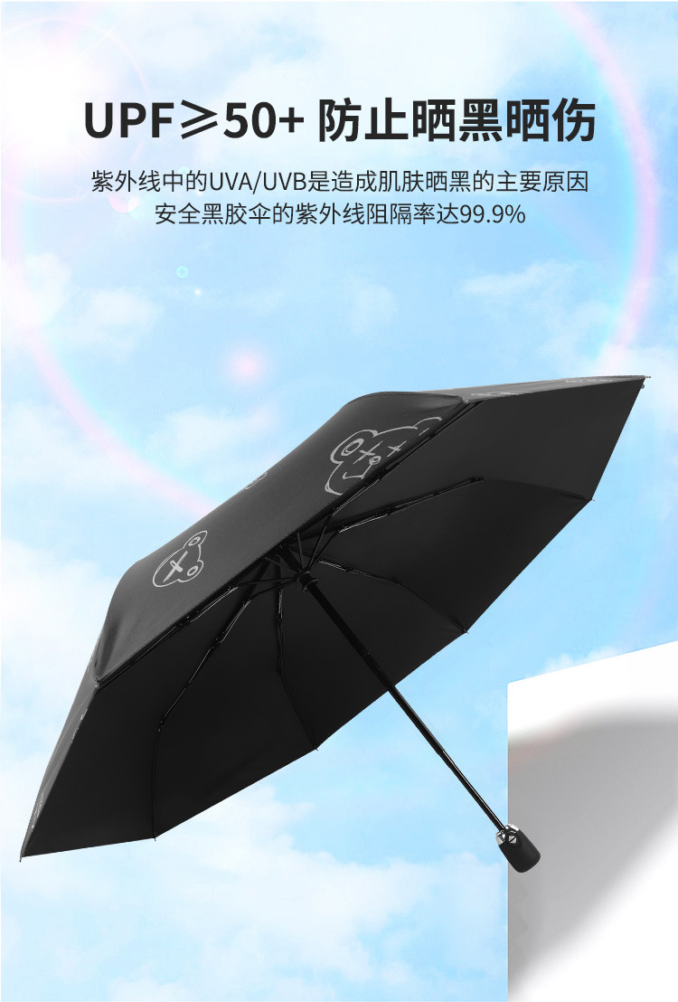 Trendy Cartoon Creative Automatic Umbrella Women's Dual-Use Sun Umbrella UV-Proof Sun Umbrella for Men