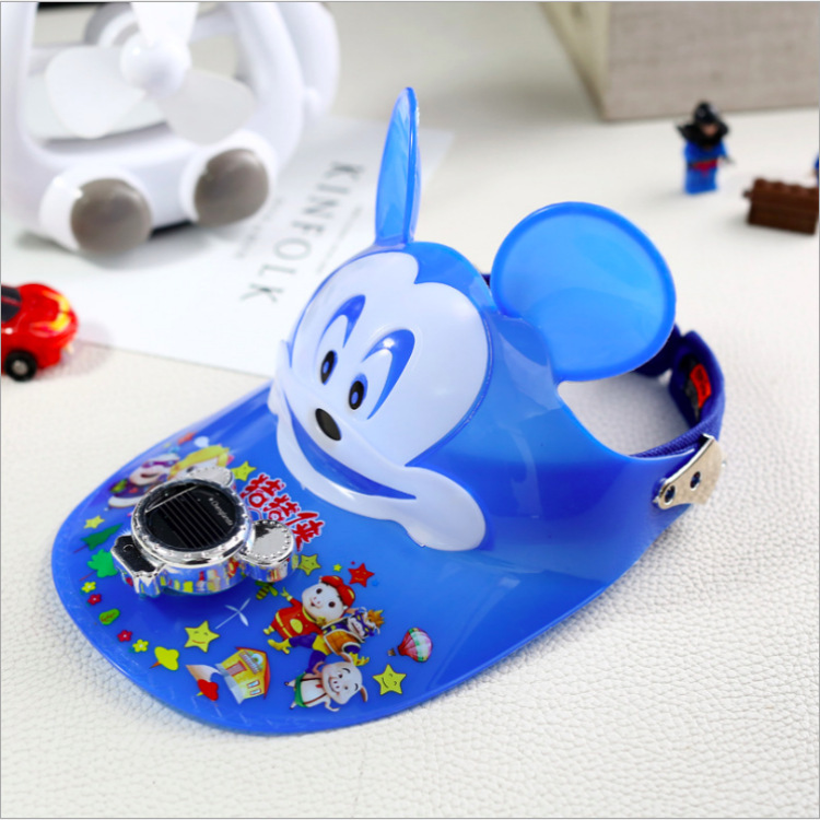 Children&#039;s Solar Cap with Fan Cartoon Plastic Sun-Proof UV Protection Sun Hat Air Top Toy Hat