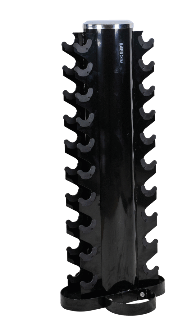 Cylindrical dumbbell rack