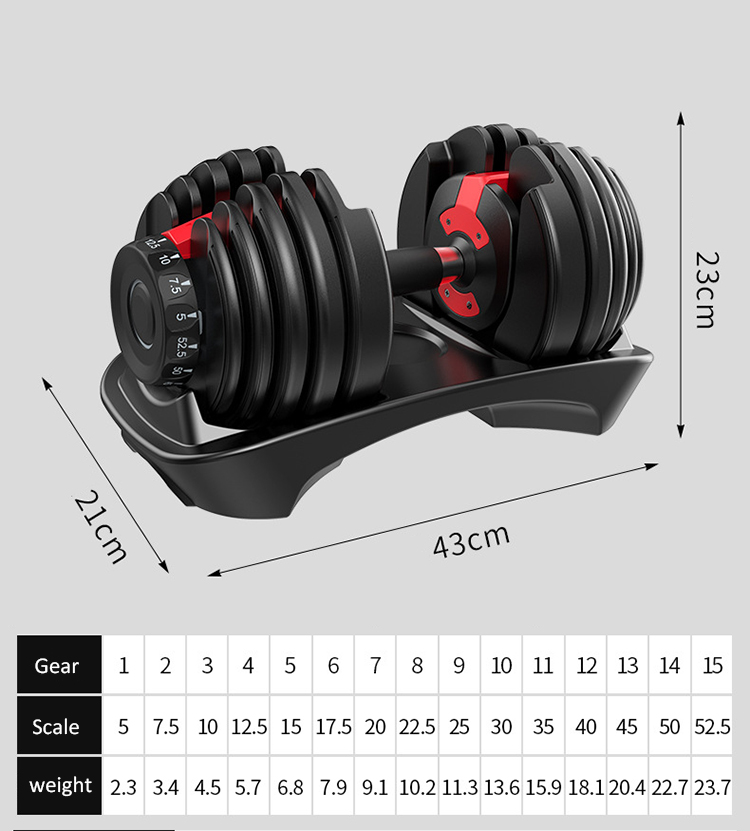 Adjustable Dumbbell 52.5 Pounds Fitness Weightlifting Exercise Arm Strength Factory Wholesale Adjustable Dumbbell 52.5 Pounds Fitness Weightlifting Exercise Arm Strength Factory Wholesale