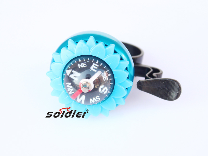 Bicycle bells aluminum wholesale alloy belt with colorful/sunflower compass bells Bicycle bells aluminum wholesale alloy belt with colorful/sunflower compass bells