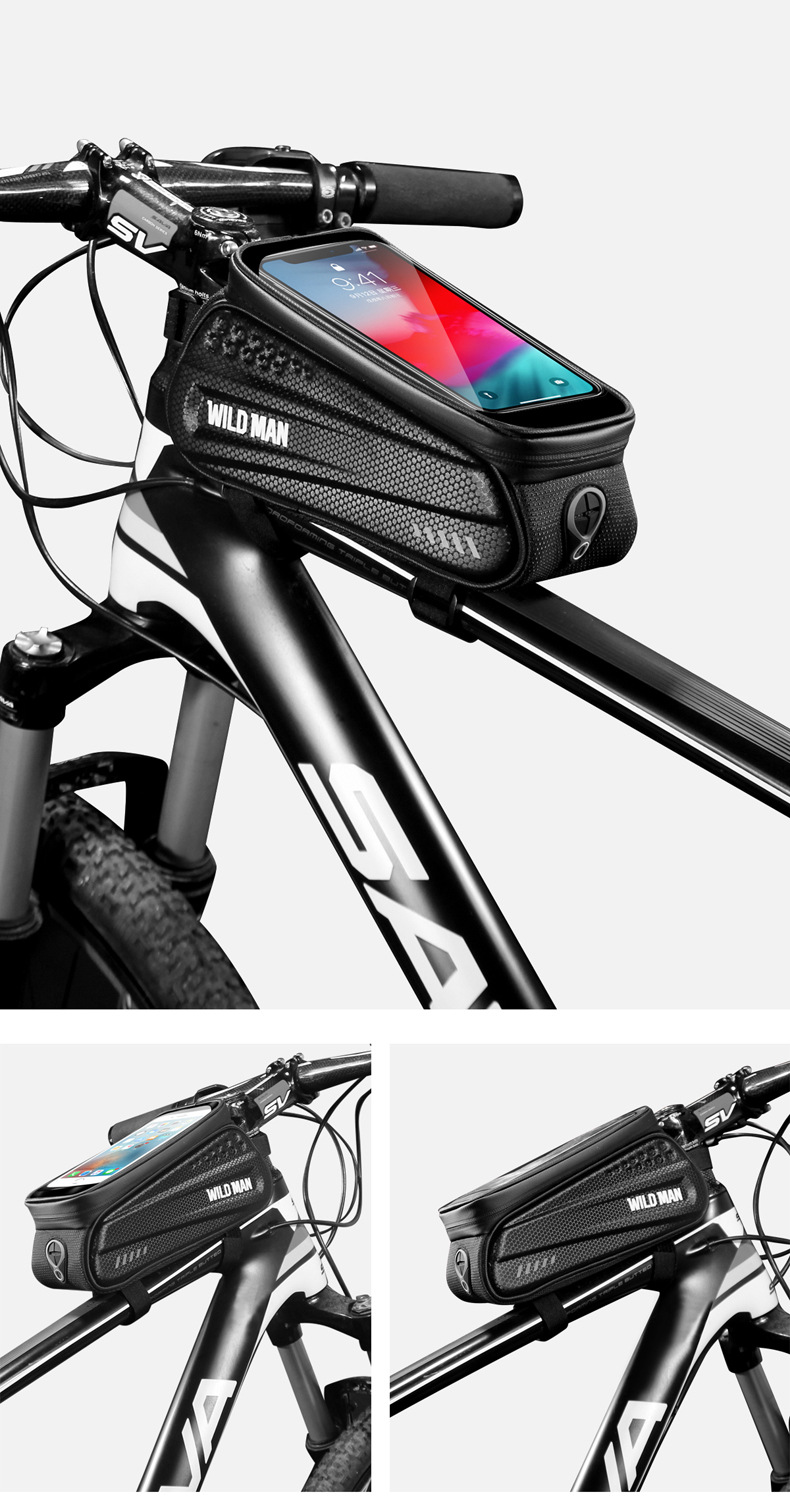 Wild Man Hard Case Bicycle Bag Front Beam Bag Mountain Bike Mobile Phone Touch Screen Upper Tube Bag Saddle Bag Cycling Fixture Wild Man Hard Case Bicycle Bag Front Beam Bag Mountain Bike Mobile Phone Touch Screen Upper Tube Bag Saddle Bag Cycling Fixture