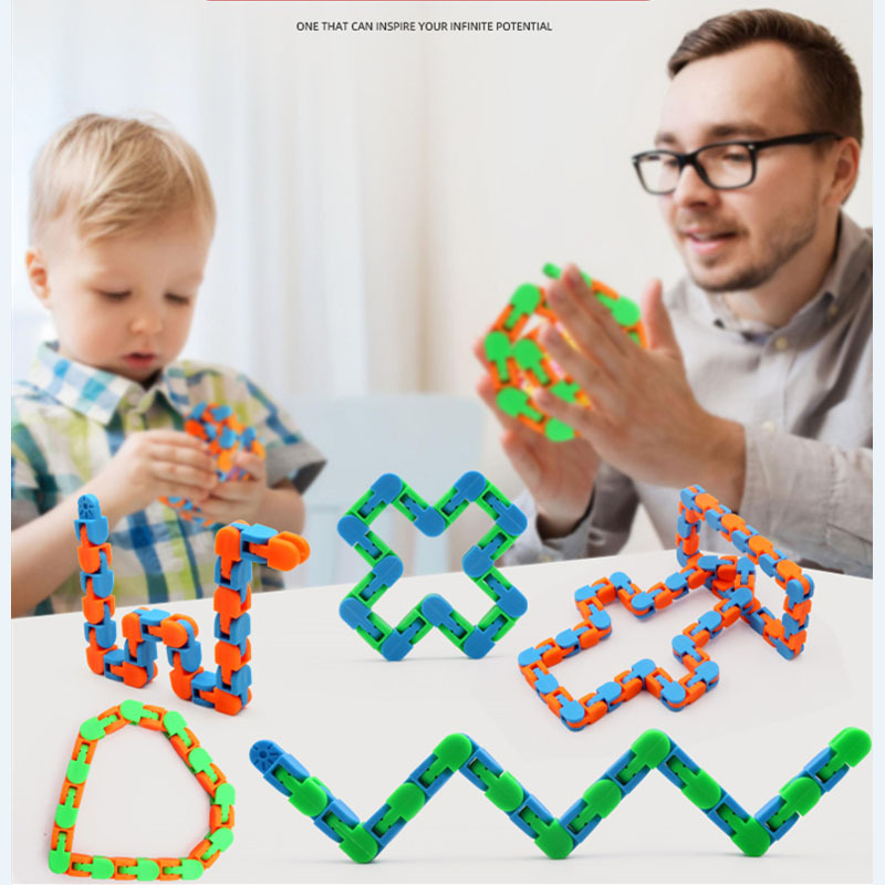 Spot Wacky Tracks Fluid Bracelet Bicycle Track Chain Building Blocks Decompression Chain