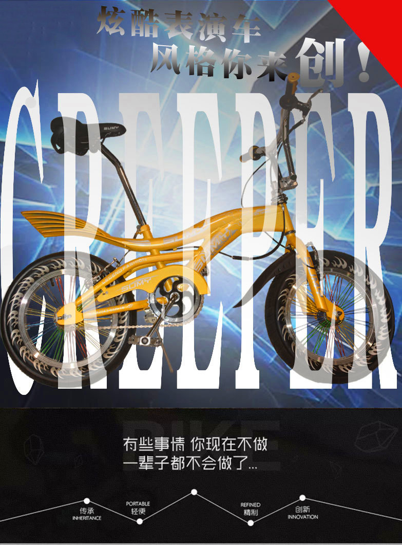 Special performance car 24 inch leopard print acrobatic bicycle export dolphin tail