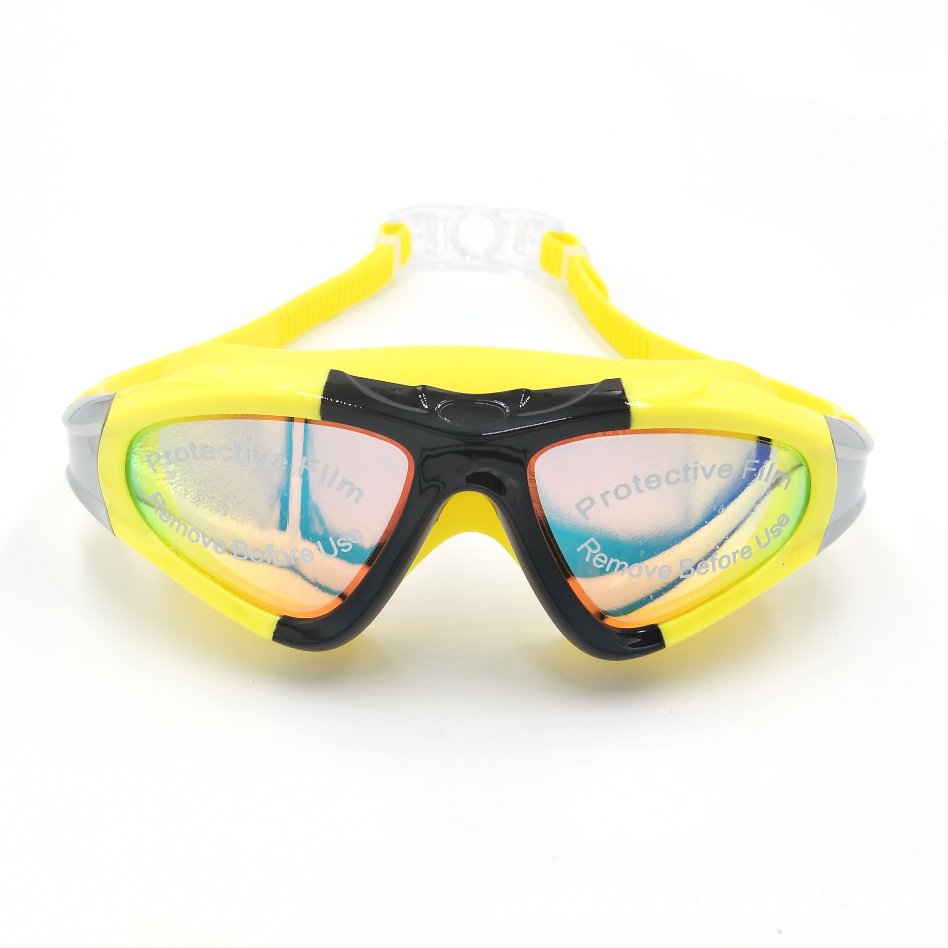 Electroplating Swimming Goggles HD Waterproof Swimming Goggles Adult Large Frame Swimming Glasses Large Frame Electroplating Swimming Goggle Box Earplugs