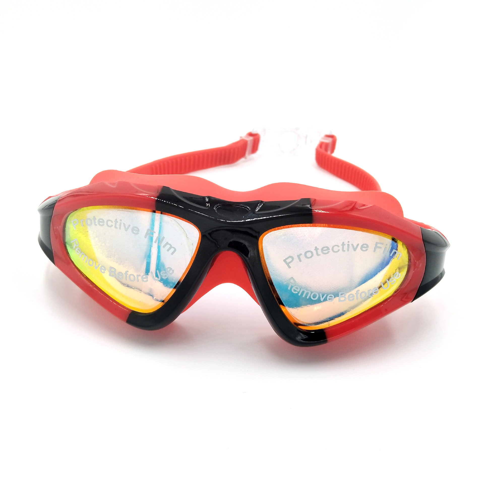 Electroplating Swimming Goggles HD Waterproof Swimming Goggles Adult Large Frame Swimming Glasses Large Frame Electroplating Swimming Goggle Box Earplugs