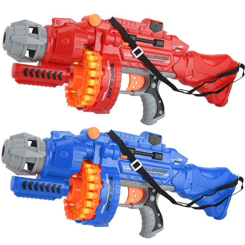 Electric Continuous Hair Soft Elastic Toy Gun Boys and Children Continuous Launch Sucker Foam Elastic PUBG Chicken Dinner Survival