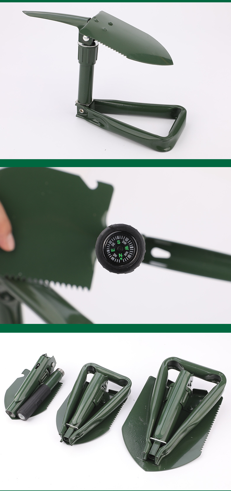 Tuosen Small Shovel Pointed Shovel Outdoor Shovel Military Shovel Multifunctional Agricultural Garden Shovel Folding Shovel