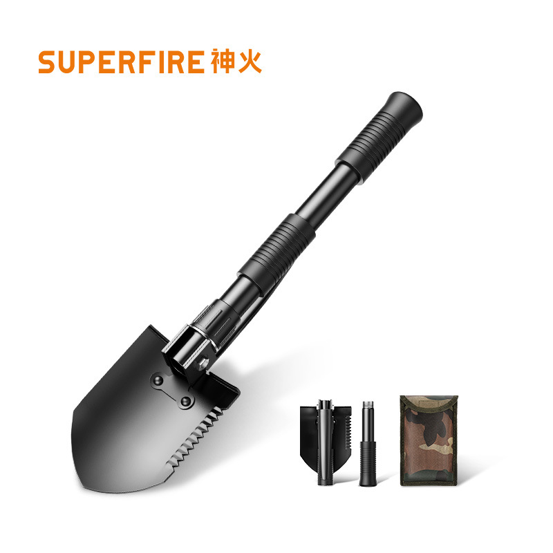 Shenhuo Outdoor Shovel Multifunctional Manganese Steel Shovel Folding Multifunctional Car Fishing Portable Shovel Small Shovel