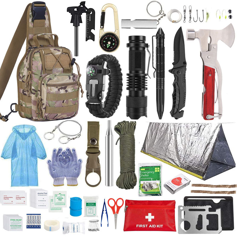 New Outdoor Camping Wilderness Outdoor Survival Tool Equipment Camping Wild First Aid Kits Self-Defense Supplies