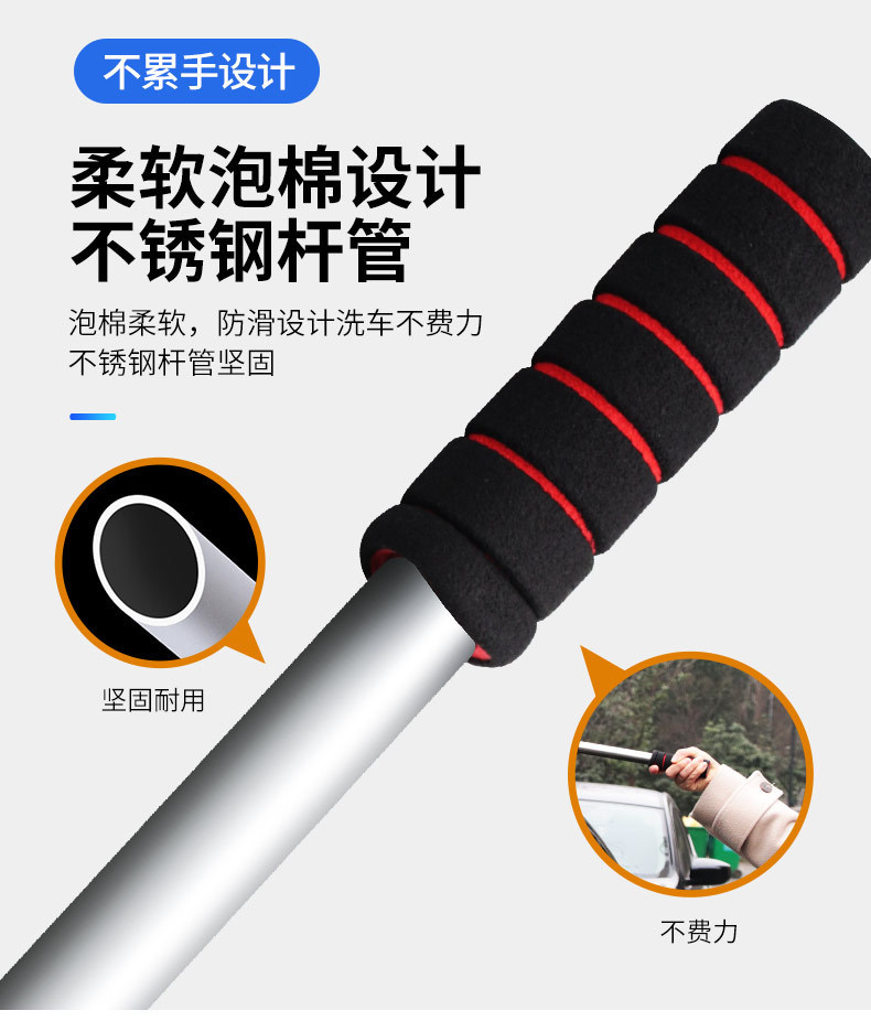 Car Supplies Retractable Nano Fiber Wax Mop Dust Removal Car Duster Car Mop Car Brush Car Wash Cleaning Tools