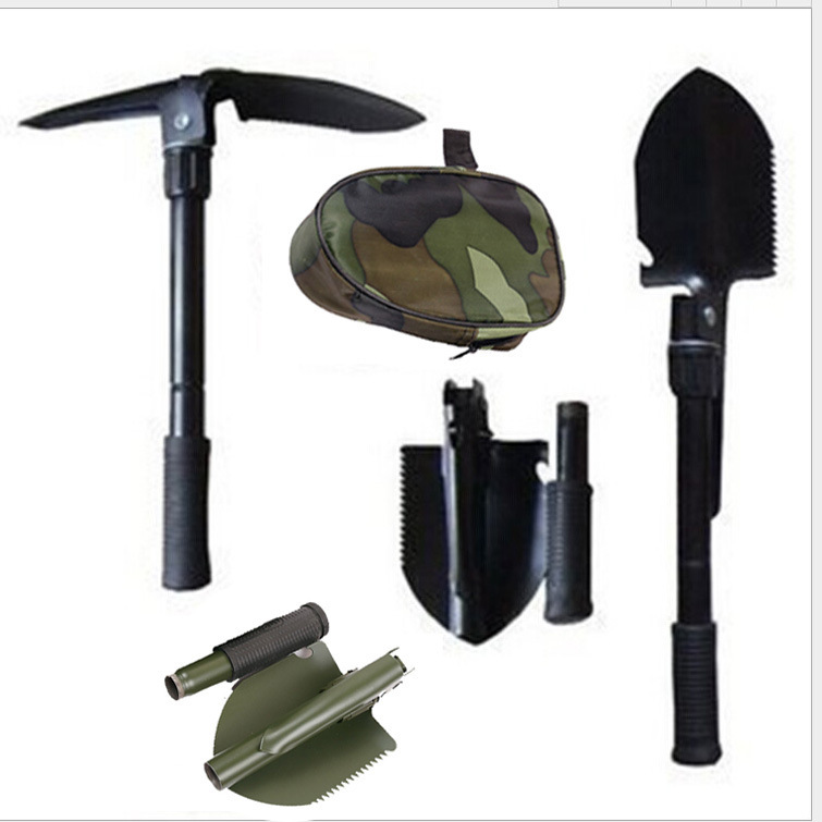 Military Shovel Multi-Functional Self-Defense Camping Fishing Folding Military Pick Shovel Outdoor Shovel Small Portable Shovel