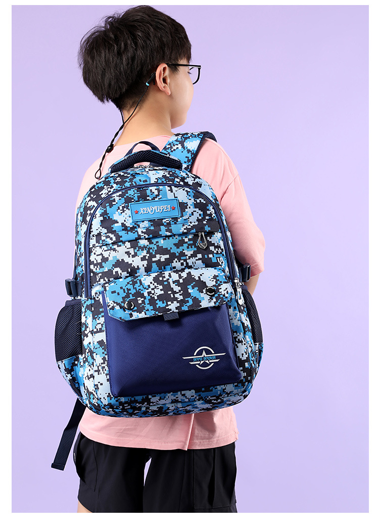 2021 New Children's Primary School Grade 3-6 Schoolbag Jesus Survival Camouflage Chicken Eating Level 3 Backpack Men's Backpack