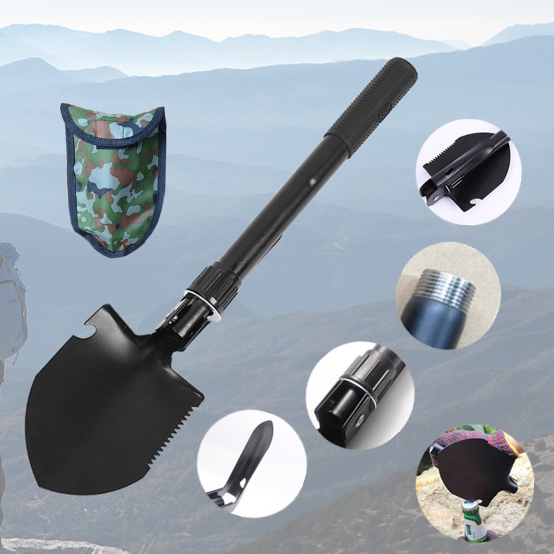 Small Engineering Shovel Multi-Functional Shovel Folding Military Car Mini Emergency Fishing Gear Outdoor Hardware Garden Tools