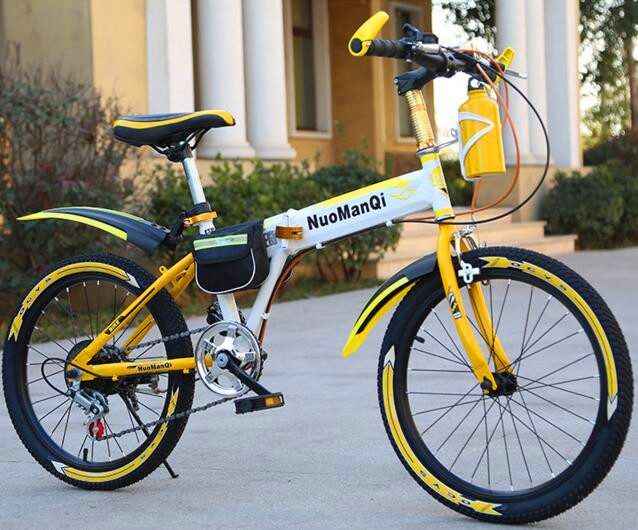 Adult mountain speed change folding bicycle 18