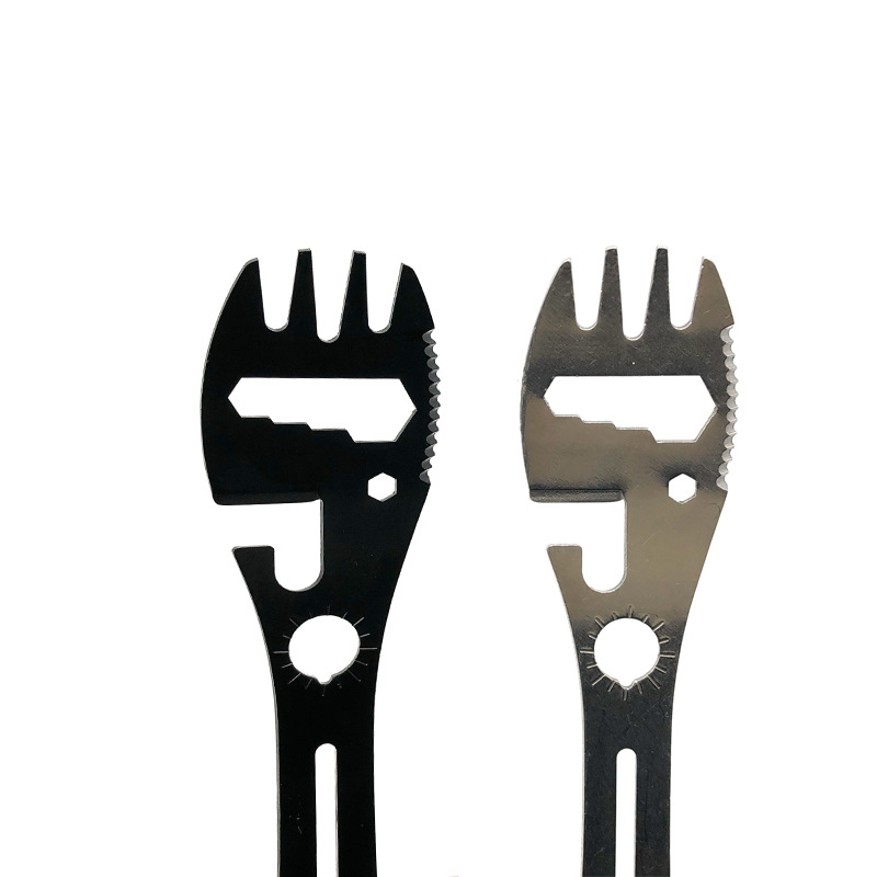 Spot supply of 10 in 1 outdoor camping survival forks spoon kitchen multi-purpose wrench bottle opener spoon
