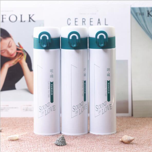 Celebrity stainless steel insulation cup for male and female students outdoor sports cup simple art portable water cup