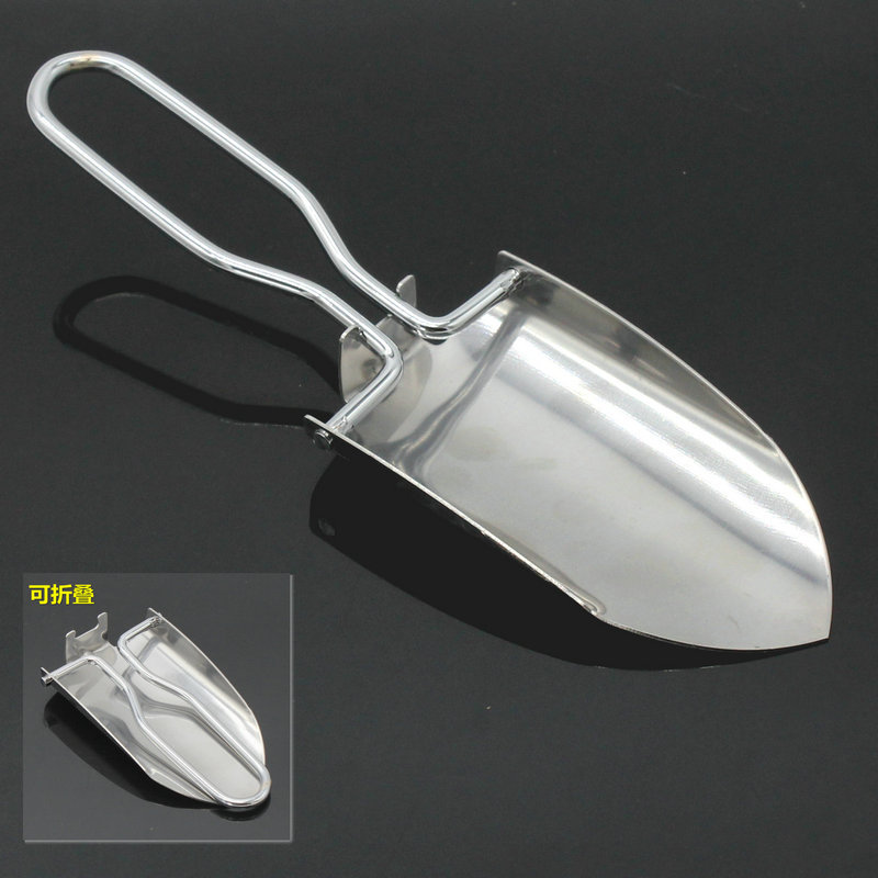 Cross-Border Amazon Hot Selling Outdoor Tools Garden Shovel Flower Planting Small Shovel Stainless Steel Folding Agricultural Tools