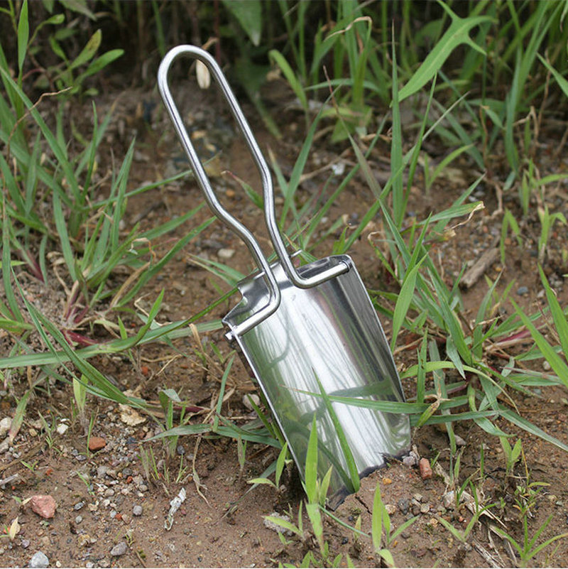 Cross-Border Amazon Hot Selling Outdoor Tools Garden Shovel Flower Planting Small Shovel Stainless Steel Folding Agricultural Tools