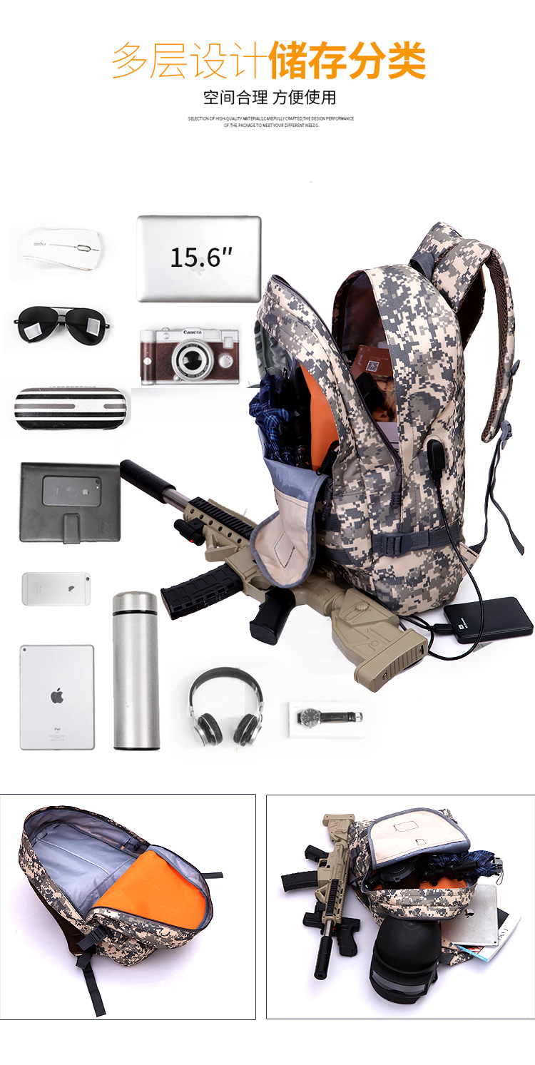 Jesus Survival Backpack Eating Chicken Same Style Level 3 Backpack Camouflage Student Schoolbag Large Capacity Men's and Women's Travel Bag Backpack Jesus Survival Backpack Eating Chicken Same Style Level 3 Backpack Camouflage Student Schoolbag Large Capacity Men's and Women's Travel Bag Backpack