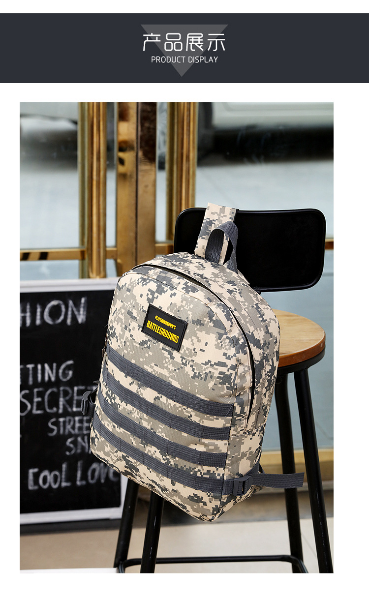 Jesus Survival Backpack Eating Chicken Same Style Level 3 Backpack Camouflage Student Schoolbag Large Capacity Men's and Women's Travel Bag Backpack Jesus Survival Backpack Eating Chicken Same Style Level 3 Backpack Camouflage Student Schoolbag Large Capacity Men's and Women's Travel Bag Backpack