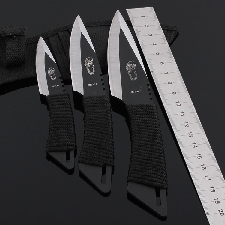 Small straight knife magic Scorpion three-piece knife set Yangjiang Camping outdoors for survival