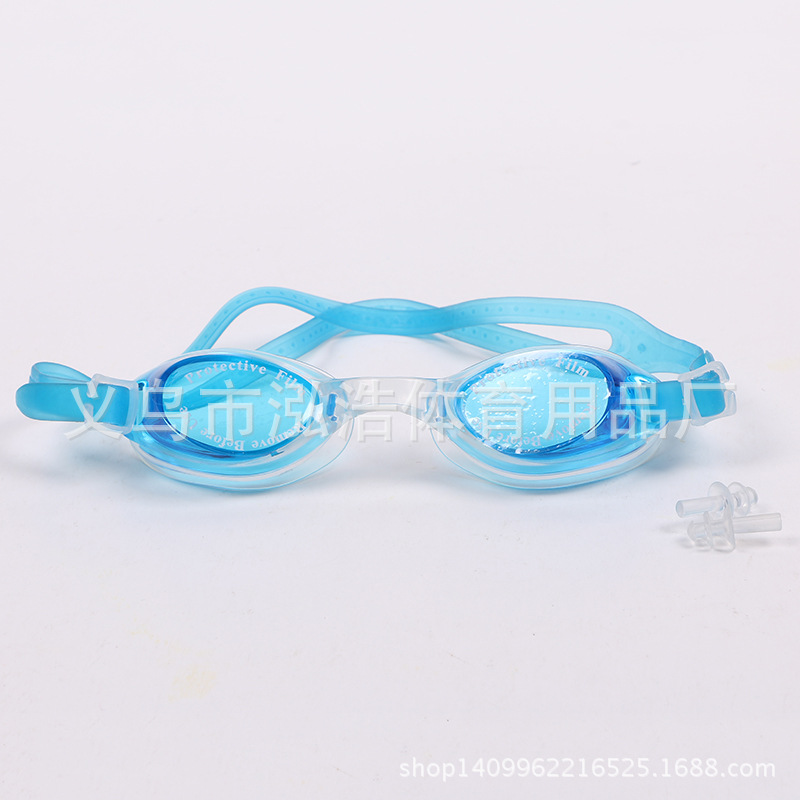 Manufacturers direct high - end environmental protection PVC multi - color optional fashion waterproof and anti - fog swimming goggles with waterproof earplugs