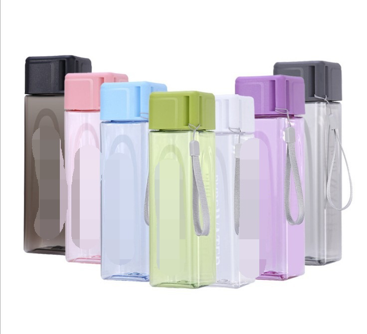 Mplogo Square Cup Plastic Tea Cups Storage Simple English Student Couple Portable Sports Cup Wide Mplogo Square Cup Plastic Tea Cups Storage Simple English Student Couple Portable Sports Cup Wide