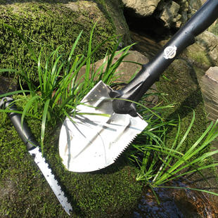 Factory Direct Sales Multi-Functional Manganese Steel Three Folding Spade Worker Spade Outdoor Car Camping Shovel Survival Shovel