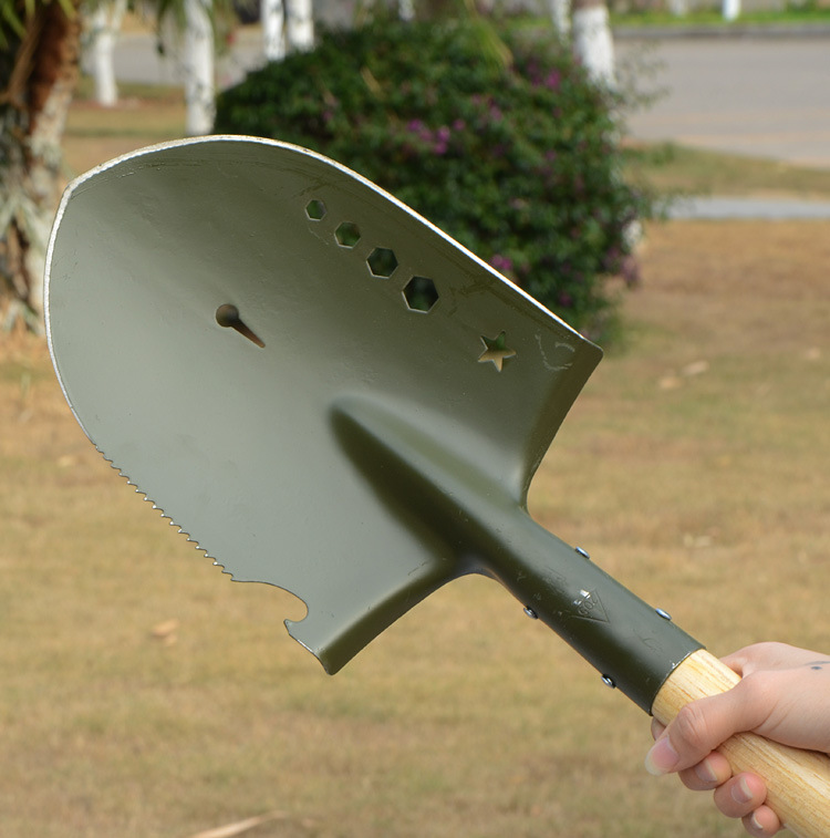 Outdoor Shovel Manganese Steel Portable Self-Defense Camping Fishing Folding Shovel Iron Pick Small Car Shovel
