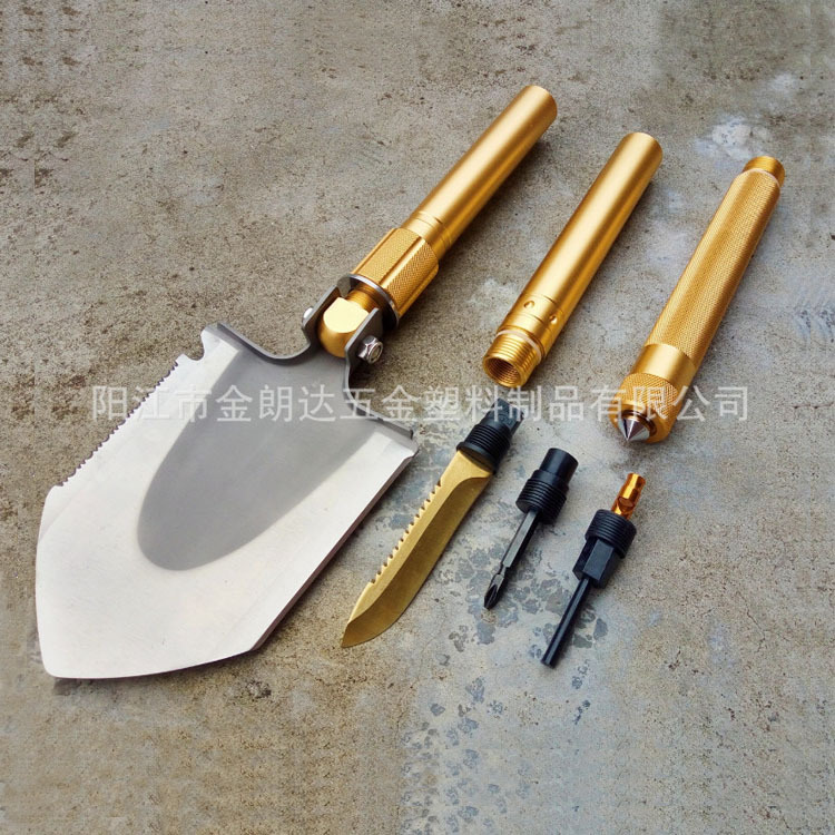8 Functions Aluminum Alloy Folding Self-Defense Shovel Outdoor Survival Camping Tools Shovel Shovel Garden Equipment