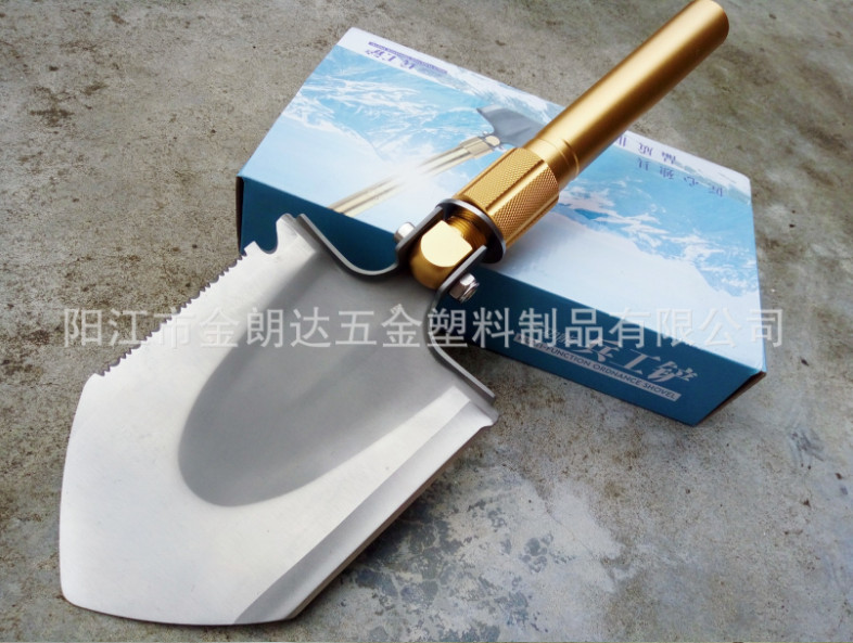 8 Functions Aluminum Alloy Folding Self-Defense Shovel Outdoor Survival Camping Tools Shovel Shovel Garden Equipment